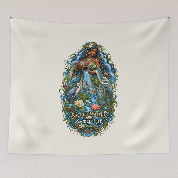 Item preview, Sacred Waters, Sacred Life | River Goddess Art | Mother Nature Illustration designed and sold by 'VARI'.