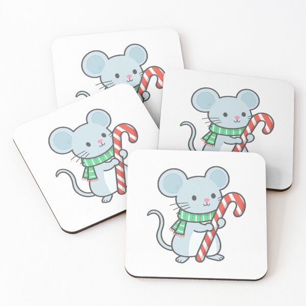 Item preview, Cute Mouse with Scarf and Candy Cane designed and sold by nuchz.