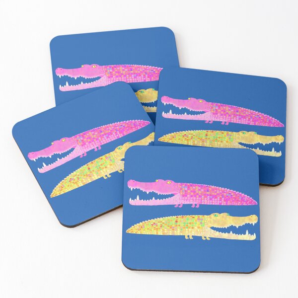 Item preview, Pink Crocodile and Gold Crocodile designed and sold by TamaAnimalArt.