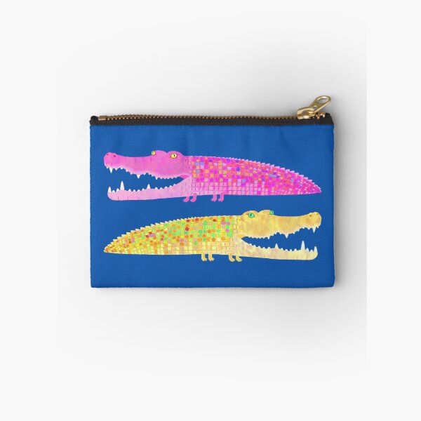 Artikelvorschau, Rosa Krokodil und Goldkrokodil entworfen und verkauft von TamaAnimalArt.