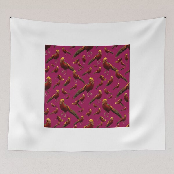 Item preview, Golden Pheasant – Bold Gold & Scarlet Pattern designed and sold by Helt-enkelt.