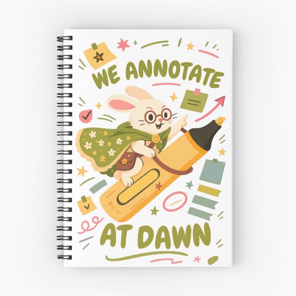 Item preview, We Annotate at Dawn – Cute Bookish Bunny Reading Design designed and sold by INKPOPTOURI.