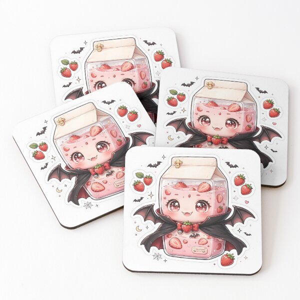 Item preview, Kawaii Vampire Strawberry Milk Carton designed and sold by SmartyWonders.