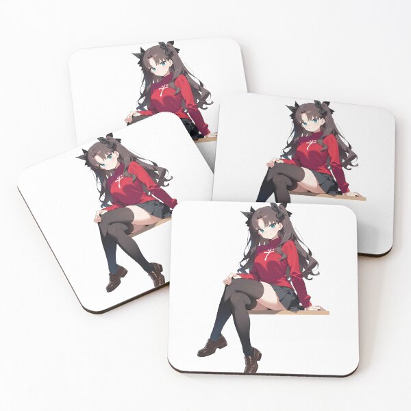 Item preview, Chibi Rin Tohsaka Sitting Anime Sticker designed and sold by RGB-crayon.
