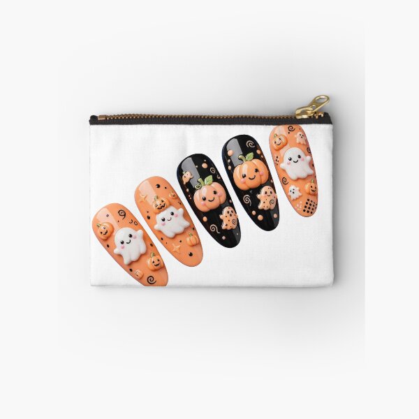 Item preview, Halloween Nails Black Orange - Cute Ghost Pumpkin Fanned designed and sold by HoMya.