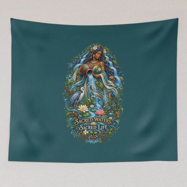 Item preview, Sacred Waters, Sacred Life | River Goddess Art | Mother Nature Illustration designed and sold by 'VARI'.