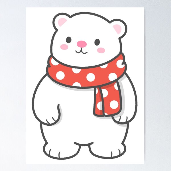 Item preview, Cute Polar Bear Wearing Scarf designed and sold by nuchz.