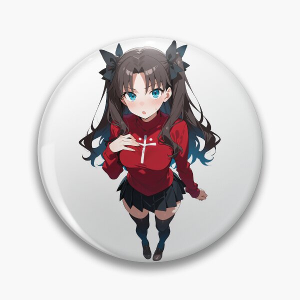 Item preview, Tohsaka Rin Sticker | Surprised Anime Girl Bold Outline Decal designed and sold by RGB-crayon.