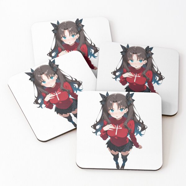 Item preview, Tohsaka Rin Sticker | Surprised Anime Girl Bold Outline Decal designed and sold by RGB-crayon.