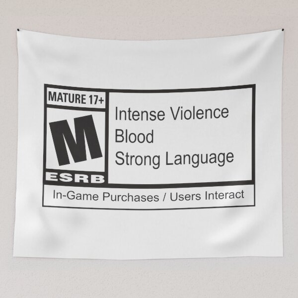 Item preview, Mature 17+ Video Game Content Label - Minimalist Gamer Rating Badge Poster designed and sold by Billy Morfo™.