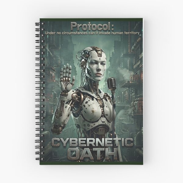 Item preview, OATH__<<Under no circumstances should robots surpass humans..>> designed and sold by Pronoian-Space.