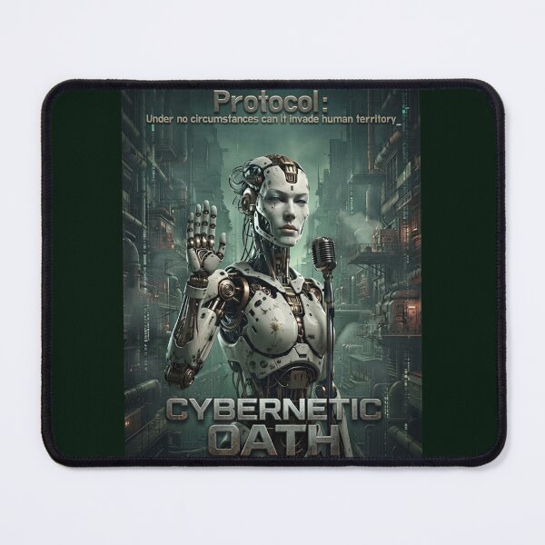 Item preview, OATH__<<Under no circumstances should robots surpass humans..>> designed and sold by Pronoian-Space.