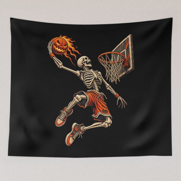 Item preview, Funny Halloween Skeleton Playing Basketball designed and sold by PAROSSA.