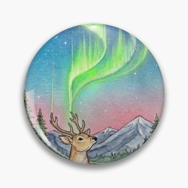 Item preview, Starlit Deer Aurora Borealis Vignette designed and sold by Dreamic.Art.