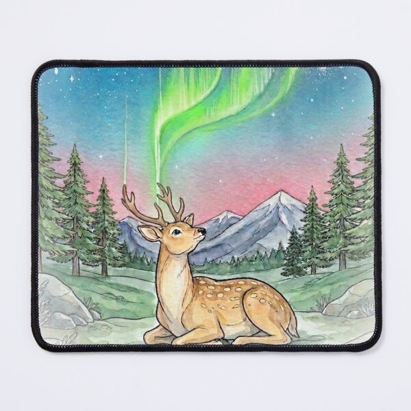 Item preview, Starlit Deer Aurora Borealis Vignette designed and sold by Dreamic.Art.