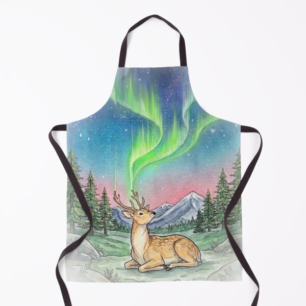 Item preview, Starlit Deer Aurora Borealis Vignette designed and sold by Dreamic.Art.