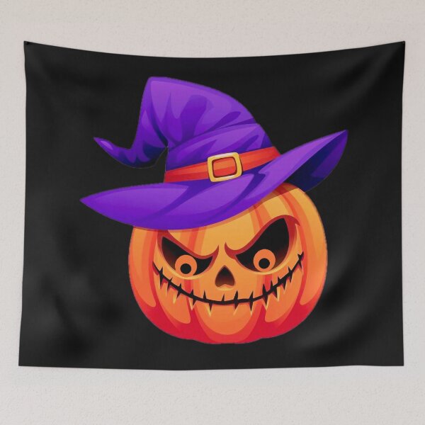 Item preview, Pumpkin with Witch Hat designed and sold by ViaARTfactory.