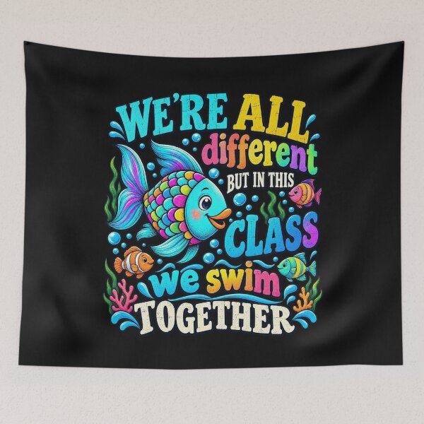 Item preview, We're All Different But We Swim Together Elementary Teacher designed and sold by Duerson.