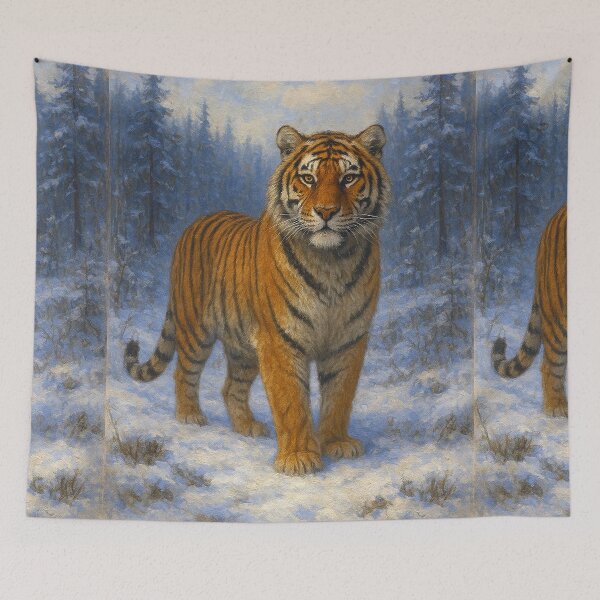 Item preview, Siberian Tiger Painting – Majestic Wild Tiger Portrait designed and sold by GalleryKauffeld.