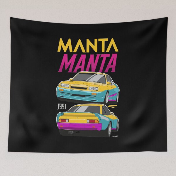 Item preview, Opel Manta 1991 Retro Car Yellow Purple Design designed and sold by JacintKuphal.