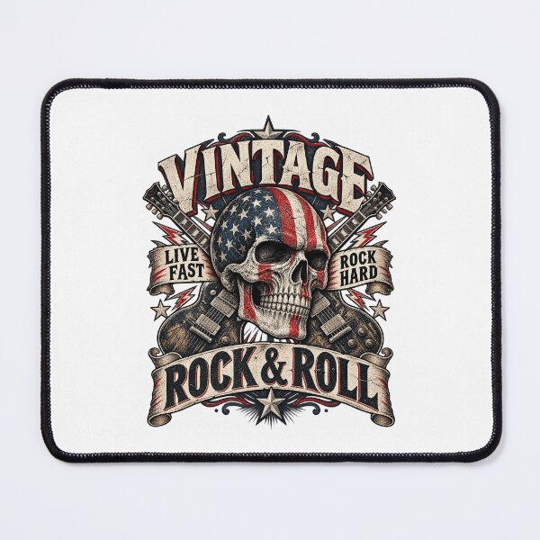 Item preview, Vintage Rock Skull American Flag Guitar Retro Rock and Roll designed and sold by gamoreRony.