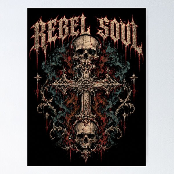 Item preview, Gothic Skull Ornate Cross Dark Fantasy Graphic Soft Grunge  designed and sold by Yellowriversss.