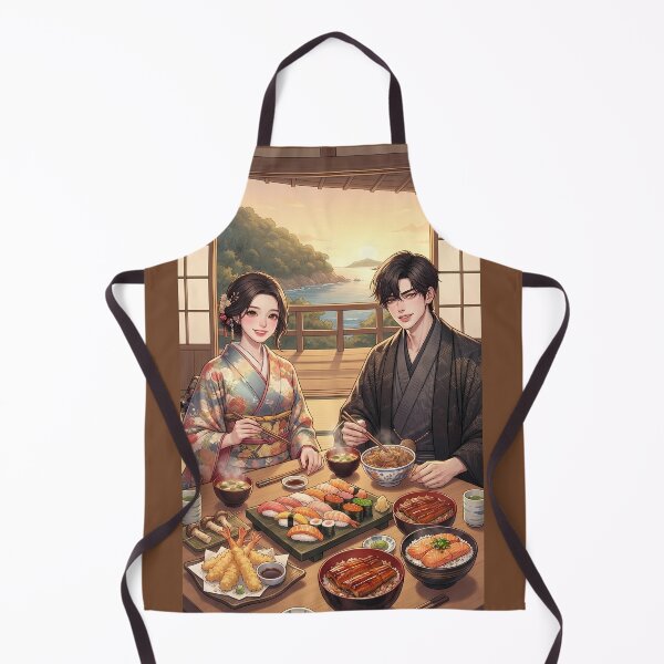 Item preview, Romantic Japanese Anime Couple Dining Together designed and sold by nammonartstudio.