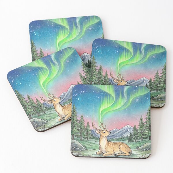 Item preview, Aurora Deer Northern Lights Forest designed and sold by Dreamic.Art.