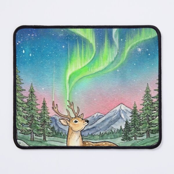Item preview, Aurora Deer Northern Lights Forest designed and sold by Dreamic.Art.
