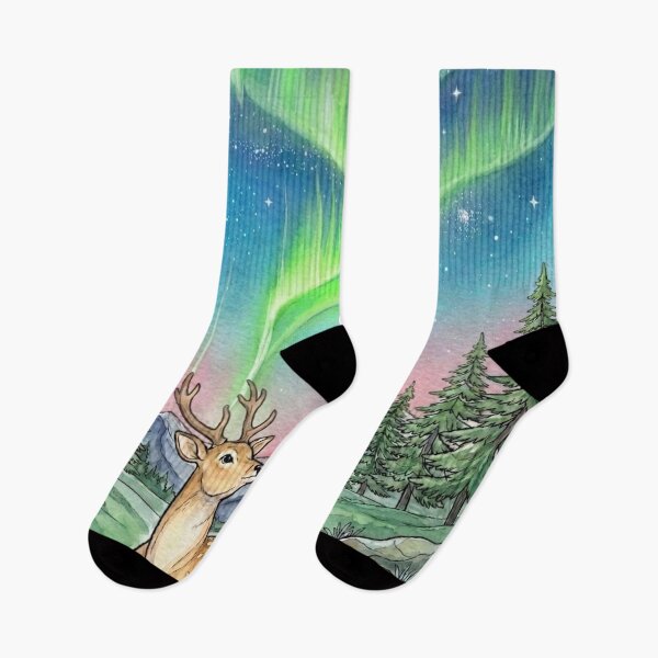 Item preview, Aurora Deer Northern Lights Forest designed and sold by Dreamic.Art.
