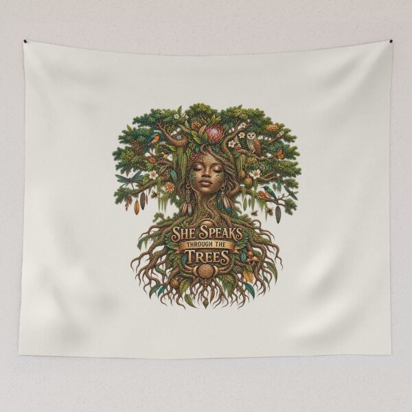 Item preview, She Speaks Through the Trees | Sacred Tree Spirit | Mother Nature Art designed and sold by 'VARI'.