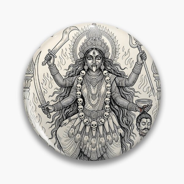 Item preview, Maa Kali Detailed Line Art designed and sold by hutofdesigns.