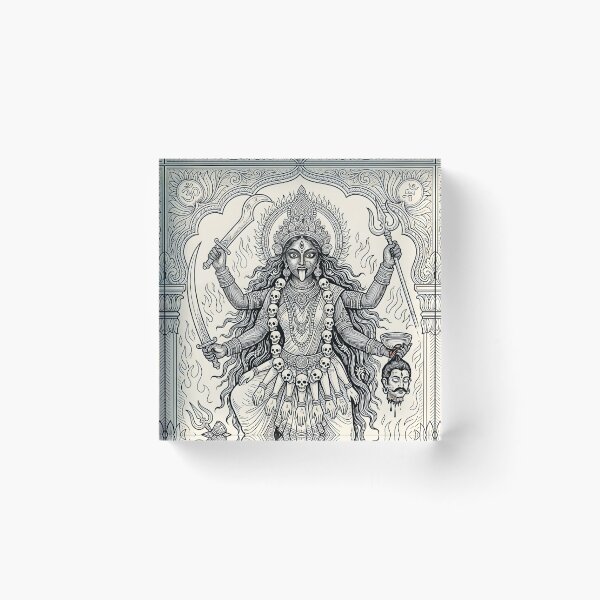 Item preview, Maa Kali Detailed Line Art designed and sold by hutofdesigns.