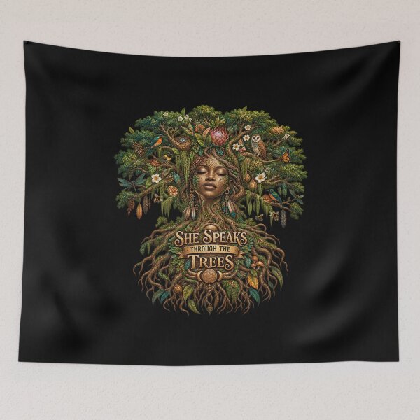 Item preview, She Speaks Through the Trees | Sacred Tree Spirit | Mother Nature Art designed and sold by 'VARI'.