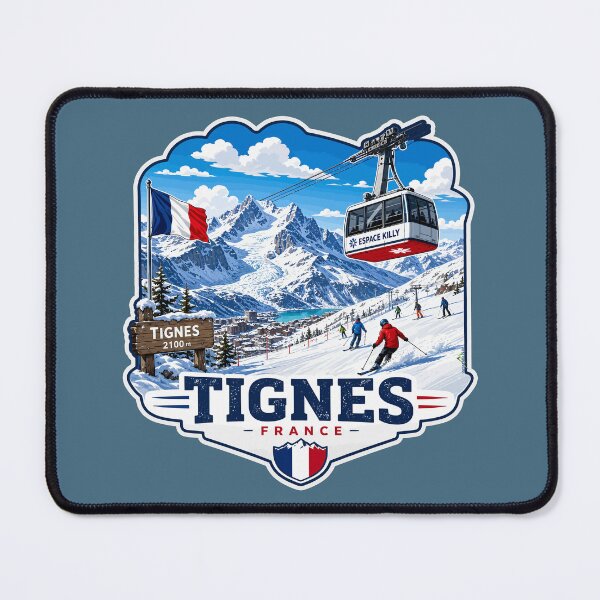 Item preview, Tignes Ski France Skiing Alps Espace Killy Sticker TShirt 03 designed and sold by OuterShellUK.