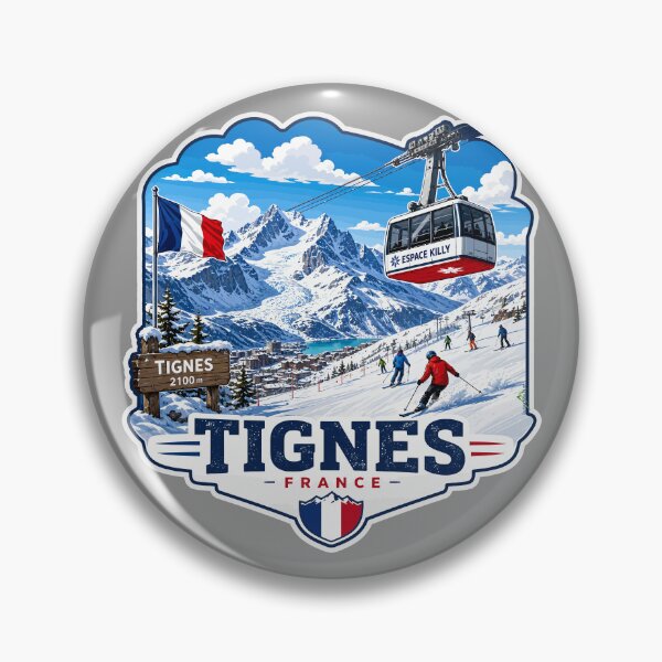 Item preview, Tignes Ski France Skiing Alps Espace Killy Sticker TShirt 03 designed and sold by OuterShellUK.