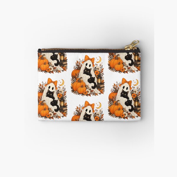 Item preview, Vintage Halloween Ghost Holding Black Cat Groovy Floral designed and sold by KippyMcCall.