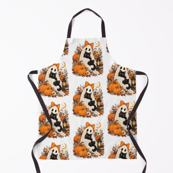 Item preview, Vintage Halloween Ghost Holding Black Cat Groovy Floral designed and sold by KippyMcCall.