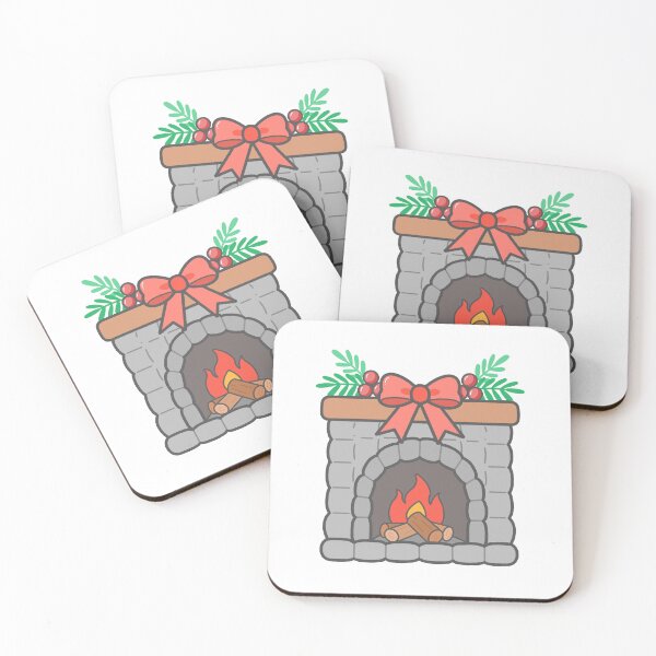 Item preview, Cozy Christmas Fireplace with Ribbon Bow designed and sold by nuchz.