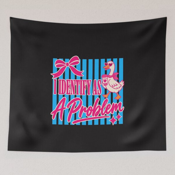 Item preview, I Identify As A Problem Funny Goose Coquette Pink Bow Sarcastic designed and sold by kiralynstration.