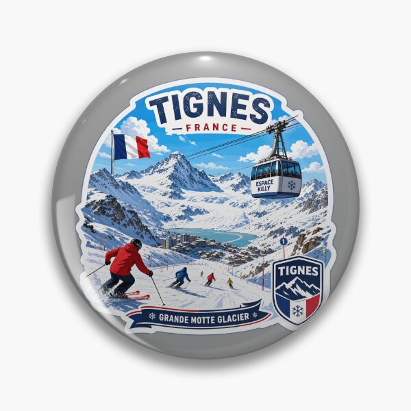 Artikelvorschau, Tignes Ski France Skifahren Alpen Espace Killy Aufkleber TShirt 04 entworfen und verkauft von OuterShellUK.