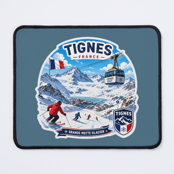 Item preview, Tignes Ski France Skiing Alps Espace Killy Sticker TShirt 04 designed and sold by OuterShellUK.