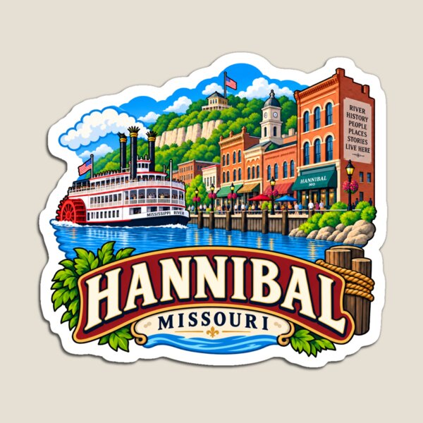 Item preview, Hannibal, Missouri - Ciudad portuaria a orillas del río Misisipi designed and sold by Myra365Art.