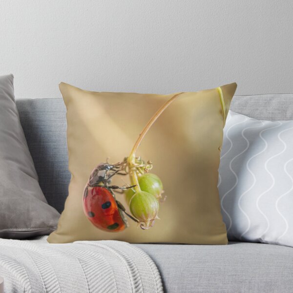 Item preview, Red Ladybug on Green Plant Macro designed and sold by Dzulo.