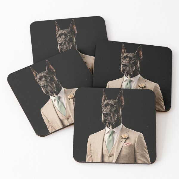 Item preview, Elegant Portrait of a Great Dane in a Vintage Suit designed and sold by MaxPhoto67.