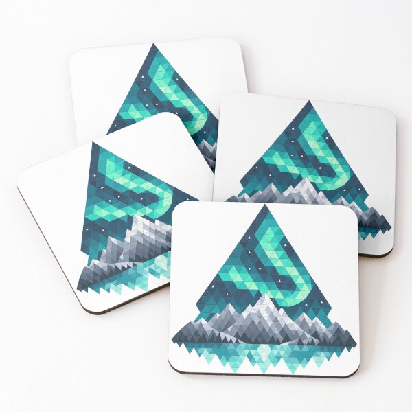 Item preview, Northern Lights over Bergen in the polygon triangle designed and sold by LongIslandDesgn.