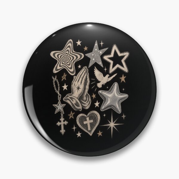 Item preview, Vintage Star Praying Hands Cross Collage Soft Metal Grunge Graphic designed and sold by Yellowriversss.