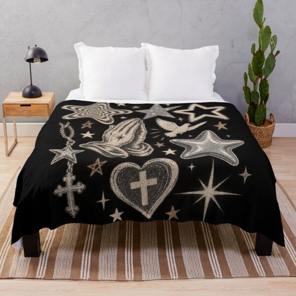 Item preview, Vintage Star Praying Hands Cross Collage Soft Metal Grunge Graphic designed and sold by Yellowriversss.