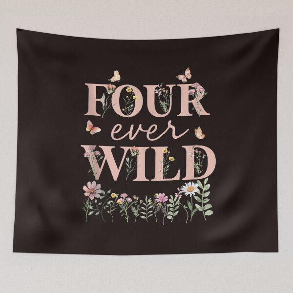 Item preview, Four Ever Wild 4th Birthday Girl Floral Butterfly Wildflower designed and sold by mari-kayden.