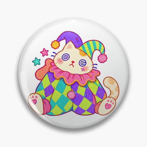 Item preview, Eyed Clown Cat. Psychedelic Circus Jester. Clowncore. designed and sold by CoCoArt-Ua.